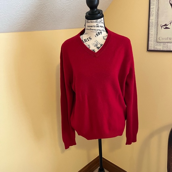 💯 % CASHMERE V NECK SWEATER SIZE SMALL - Picture 1 of 4